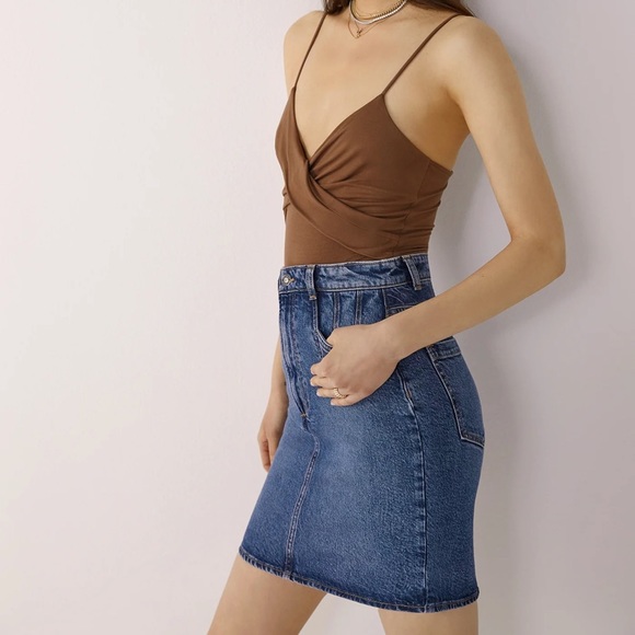 Anthropologie Favorite Daughter The JORDIE Denim Mini Skirt 24 XS NEW With Tag - Picture 17 of 17